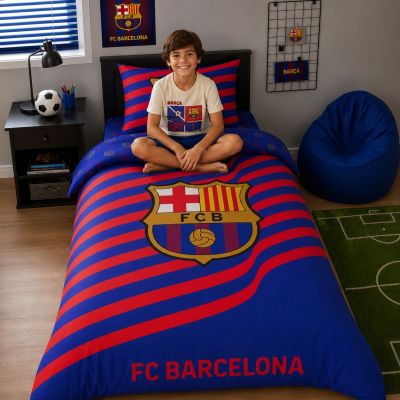 3. FC Barcelona pościel komplet bawełna 140x200 + 70x90 cm FCB-4522BL
