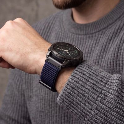 6. Pasek Tech-Protect NylonLoop na Garmin Fenix 5 / 6 / 6 Pro / 7 / 8 / 8 Pro / 9 / 9 Pro (47mm) - granatowy