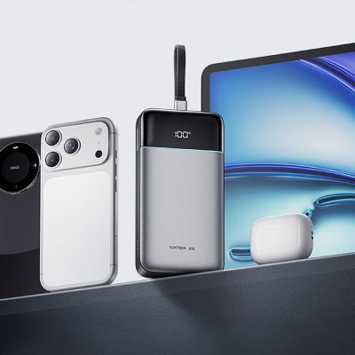 4. Powerbank Cuktech LPB252N 120 W 25000 mAh z wbudowanym kablem USB-C - szary