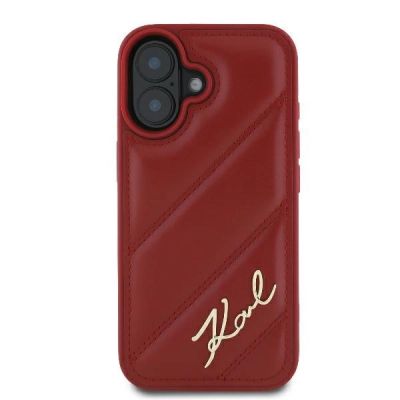 3. Etui Karl Lagerfeld Diagonal Quilted Script na iPhone 16 - czerwone