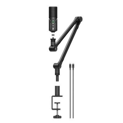 3. Sennheiser PROFILE STREAMING SET  - Mikrofon streamingowy USB z łamanym statywem mocowanym do blatu