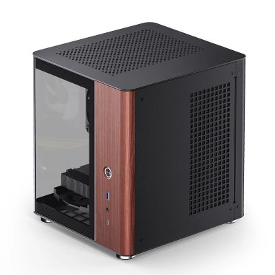 10. Obudowa PC Jonsbo TK-0, Mini-Tower, Mini-ITX, Tempered Glass, Holz - schwarz