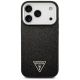 3. Etui Guess Glitter Triangle Logo MagSafe na iPhone 17 Pro - czarne