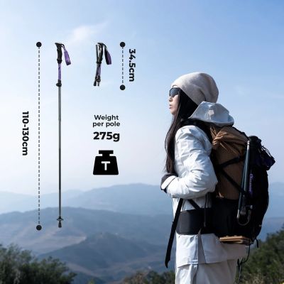 4. Kijek trekkingowy Qunature nordic walking aluminiowy 110 - 130 cm 1 szt. - fioletowy
