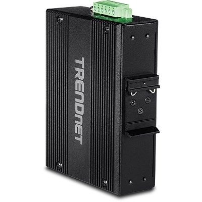 5. Przełącznik TRENDnet TI-UPG62 - Niezarządzalny - 4 x 10/100/1000 (PoE+) + 2 x Gigabit SFP - Możliwość montażu na szynie DIN, Montaż na ścianie - PoE+ (240W) - DC