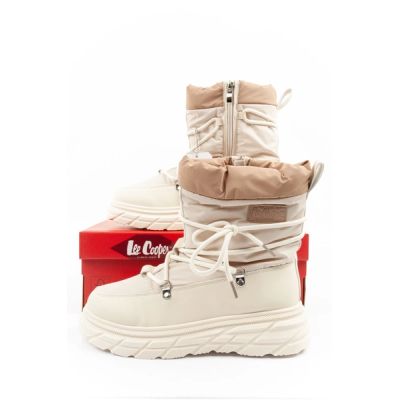 10. Lee Cooper buty sportowe damskie zimowe trekkingowe ocieplane beżowy kremowy