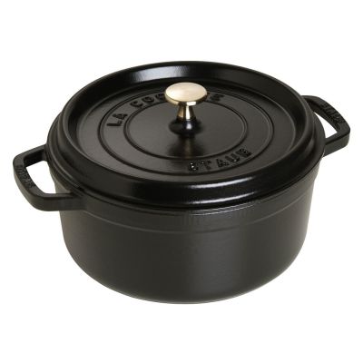 10. Garnek żeliwny okrągły Staub - 3.8 ltr, Czarny