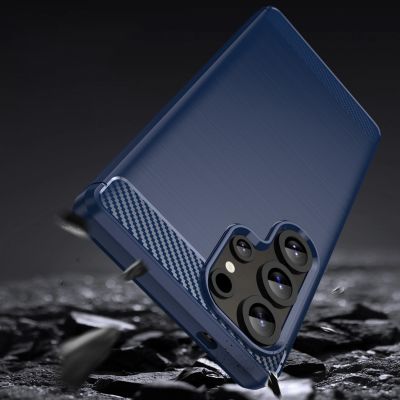 4. Etui silikonowe Carbon Case do Samsung Galaxy S25 Ultra - niebieskie