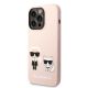 2. Etui Karl Lagerfeld Silicone Karl&Choupette MagSafe na iPhone 14 Pro Max - jasnoróżowe