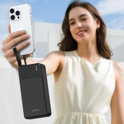 6. Powerbank Dudao K11 Max 30000mAh z wbudowanymi kablami - czarny