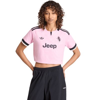 Koszulka damska adidas Juventus 26/27 Away Cropped Jersey różowo-czarna KB8842