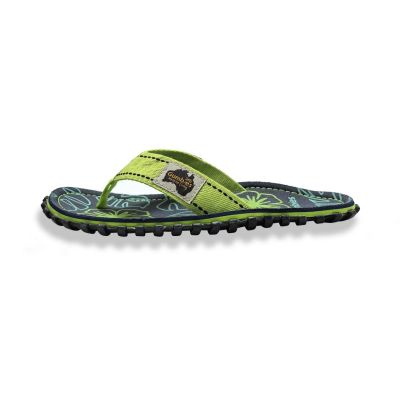 10. Japonki Gumbies Islander Flip-Flops Lime Hibiscus GU-FFISL148