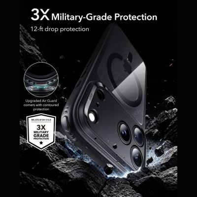3. Etui ESR Classic Hybrid MagSafe na iPhone 18 Pro Max / 17 Pro Max - przezroczysto-czarne