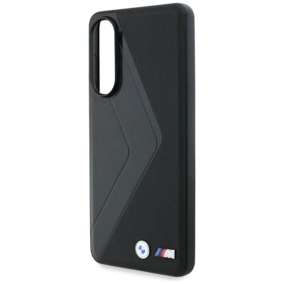 6. Etui BMW Leather Oversized Stripes MagSafe na Samsung Galaxy S25 Edge - czarne