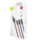 7. Kabel Baseus Three Primary Colors 3w1 USB-A - micro USB / Lightning / USB-C 3.5A 0,3 m - czarny