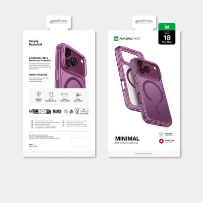 8. Etui AMAZINGTHING Minimal Mag Drop Proof Case 3 Lens na iPhone 18 Pro Max z mocowaniem na smycz kompatybilne z MagSafe - fioletowe