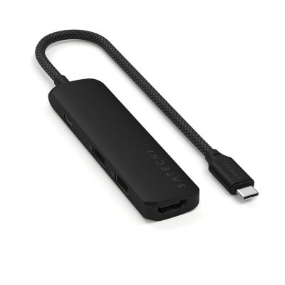 9. Satechi 4w1 USB-C Slim Multiport Adapter 4K - aluminiowy adapter do urządzeń mobilnych USB-C (USB-C, 4K HDMI, 2x USB-A) (black)
