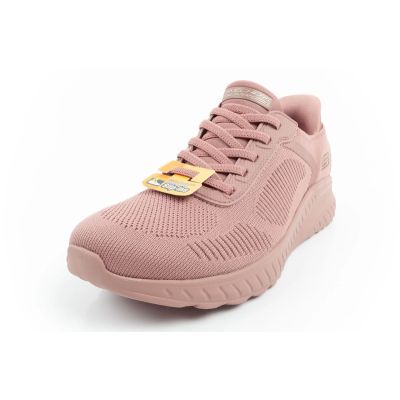 12. Skechers Bobs Squad-Chaos buty sportowe damskie wygodne SLIP-INS różowe