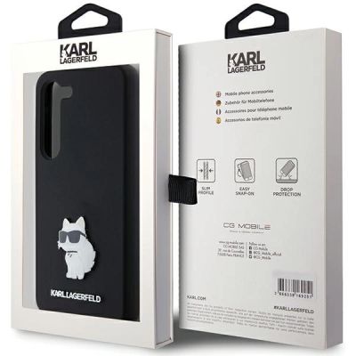 8. Etui Karl Lagerfeld Silicone Choupette Metal Pin na Samsung Galaxy S23 - czarne