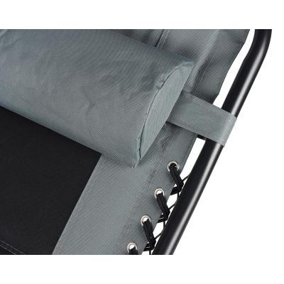 15. LEŻAK OGRODOWY SKŁADANY WIELOFUNKCYJNY 162X52/65X110CM CZARNO SZARY