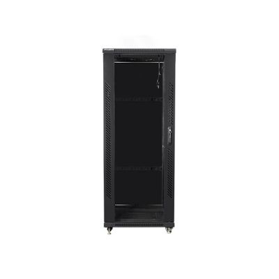 4. Szafa jednosekcyjna, zamykana na zamek Lanberg FF01-6832-12B (32U; 19'' / 600mm / 800 mm; stojąca; Pełne, Szklane; 800 kg; kolor czarny)