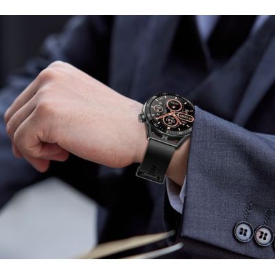 18. Smartwatch  Rubicon RNCE88-2 Czarny- Czarny Pasek Silikonowy + Czarna Bransoleta