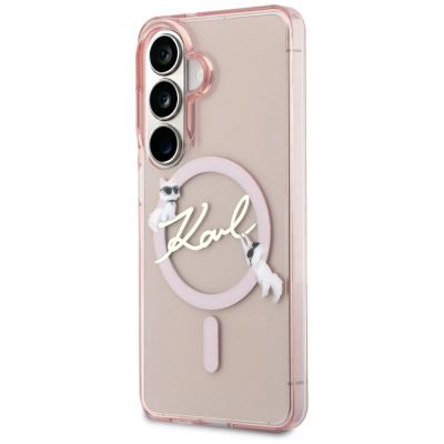 2. Etui Karl Lagerfeld IML KC Script MagSafe na Samsung Galaxy S26 - różowe