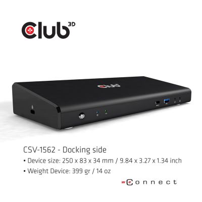 4. CLUB3D CSV-1562 stacja dokująca Dokujący USB 3.2 Gen 1 (3.1 Gen 1) Type-C Czarny