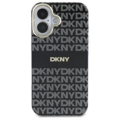 3. Etui DKNY Repeat Texture Pattern With Stripe na iPhone 16 - czarne