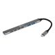 BakkerElkhuizen USB-C Hub 7-in-1 (3A+4C) USB Type-C 5000 Mbit/s Czarny, Szary