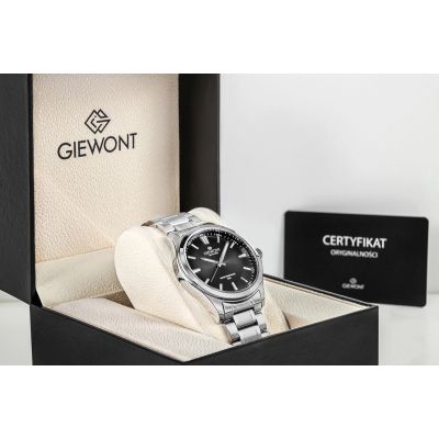 7. Zegarek Męski Giewont Elegance Sapphire Srebrno Czarny GW5160-B2