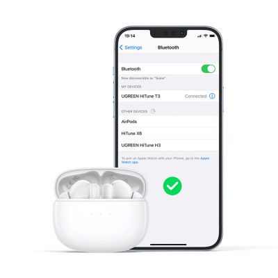 10. Bezprzewodowe słuchawki Bluetooth 5.2 TWS ANC Ugreen HiTune T3 Active WS106 - białe