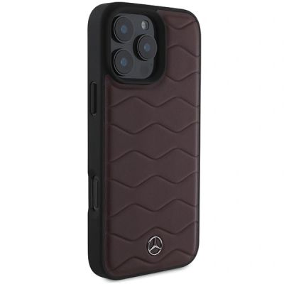 10. Etui Mercedes MB Waves Leather na iPhone 16 Pro Max - czerwone