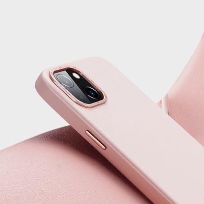 9. Dux Ducis Grit skórzane etui do iPhone 14 Plus elegancki pokrowiec ze sztucznej skóry (kompatybilne z MagSafe) różowy