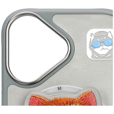 7. Etui Nimmy Glasses Cool Cat MagSafe na iPhone 16 - szare