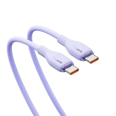 3. Kabel Baseus Pudding 100W USB-C - USB-C 2m - fioletowy