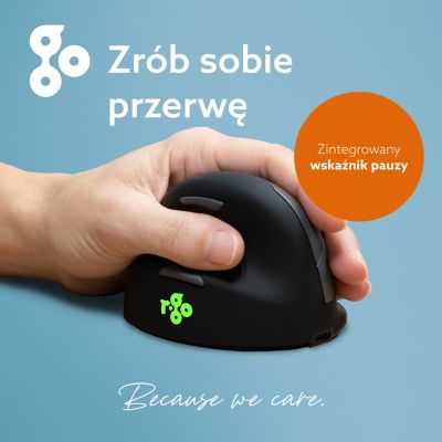 8. Ergonomiczna mysz R-Go Pele HE lewa Bluetooth sidabrina