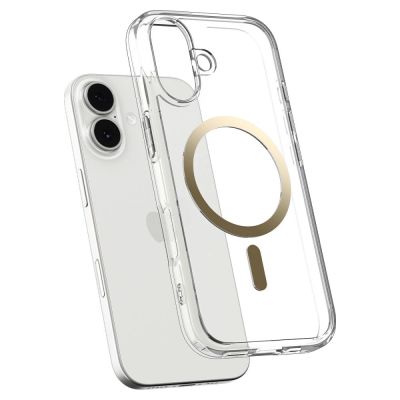 4. Etui Spigen Ultra Hybrid MagSafe na iPhone 17 - przezroczysto-złote