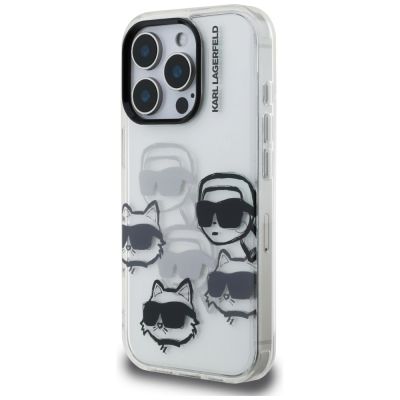 2. Etui Karl Lagerfeld IML Multi K&C Head Pattern na iPhone 16 Pro - przezroczyste