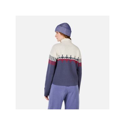 3. Sweter damski ROSSIGNOL W PATTERNED TN SWEATER niebieski