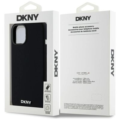 8. Etui DKNY Liquid Silicone Small Metal Logo MagSafe na iPhone 14 / 15 / 13 - czarne