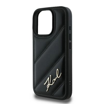 6. Etui Karl Lagerfeld Quilted Signature na iPhone 16 Pro - czarne