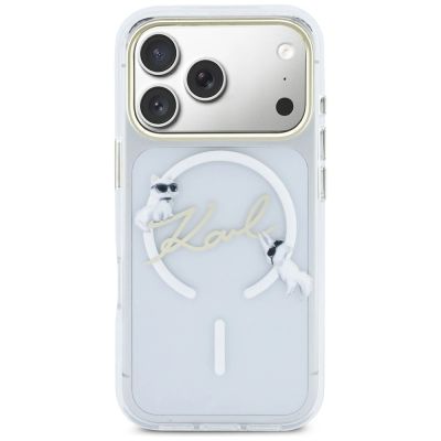 3. Etui Karl Lagerfeld IML Choupettes Karl  Script Logo MagSafe na iPhone 17 Pro - przezroczyste