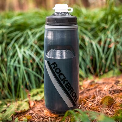 6. Bidon termiczny Rockbros rowerowy 620 ml bez BPA - gradient czarny