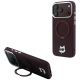 Etui Karl Lagerfeld with Ring Stand 360 Choupette Head Pin MagSafe na iPhone 18 Pro / 17 Pro - burgundowe