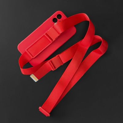 14. Rope case żelowe etui ze smyczą łańcuszkiem torebka smycz iPhone 12 mini ciemnozielony
