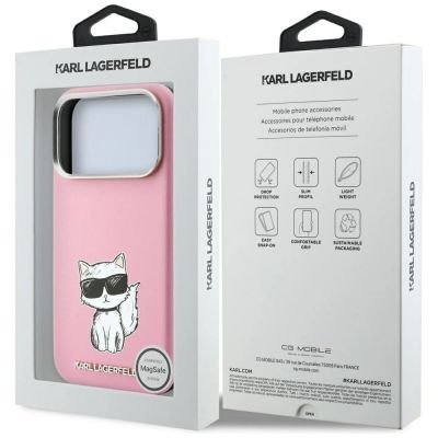 8. Etui Karl Lagerfeld Smooth Choupette Sketch MagSafe do iPhone 18 Pro / 17 Pro - różowe