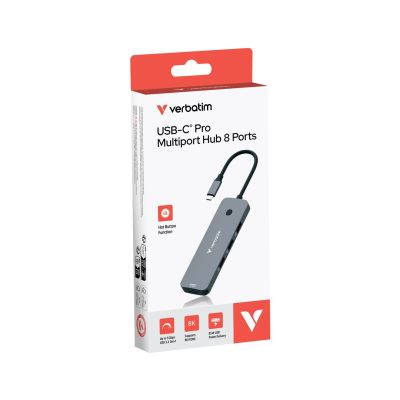 7. Verbatim CMH-08 USB Type-C 5000 Mbit/s Srebrny