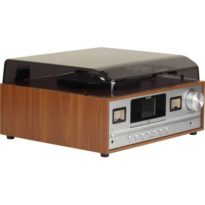3. Retro wieża stereo Denver MRD-52 z gramofonem light wood