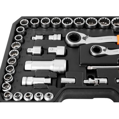 5. Zestaw nasadek przelotowych 1/4" + 3/8", 46 szt.